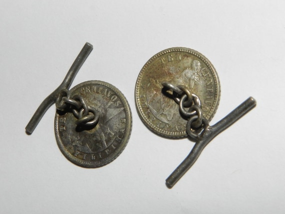 Antique Coin Cufflinks cuff links US Philippine T… - image 7