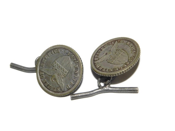 Antique Coin Cufflinks cuff links US Philippine T… - image 1