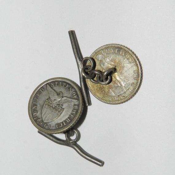 Antique Coin Cufflinks cuff links US Philippine T… - image 3