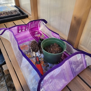 Potting Mat - Re-potting Tarp - Waterproof potting matt - Recycled potting mat or tray - Green garden tools - Gift for gardener - Repot mat