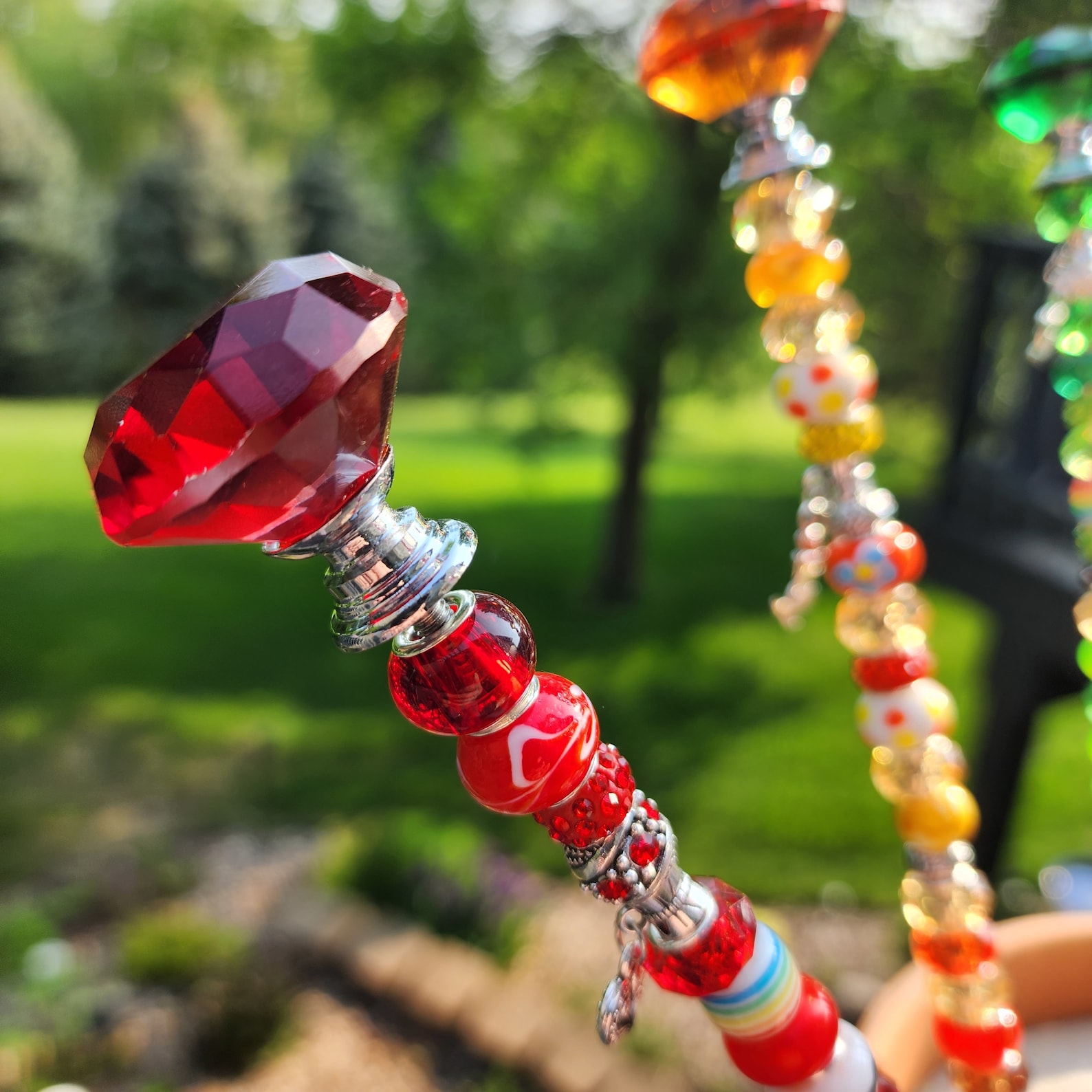 Sun Catcher Garden Stakes jeweled Garden Stake garden Bling Etsy