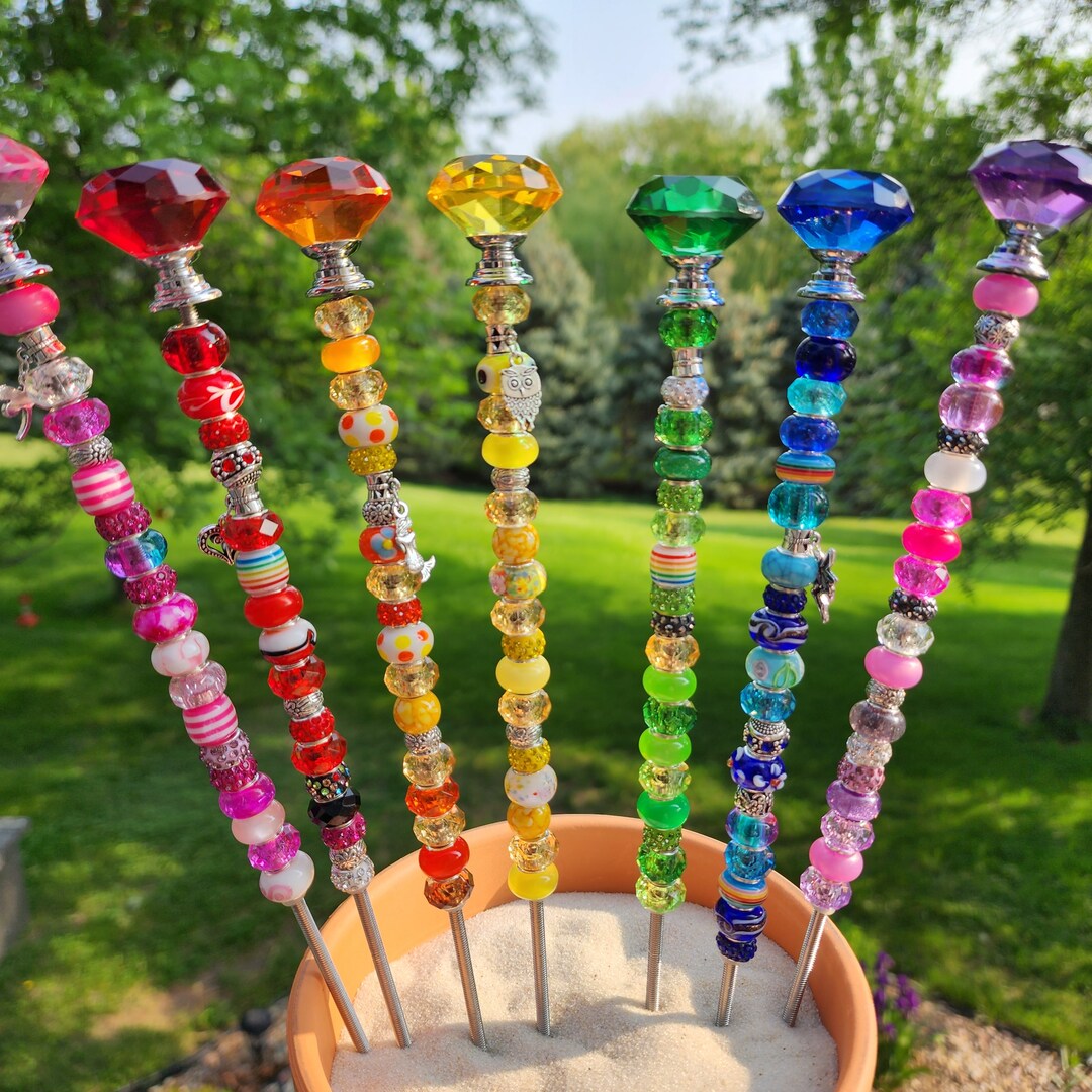 Sun Catcher Garden Stakes jeweled Garden Stake garden Bling Gem Sun