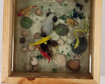 Wooden Box Resin Table Aquarium