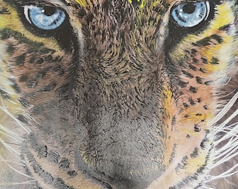 16 X 24 Blue eyed Tiger Painting on Canvas, by Joan Mitchell
