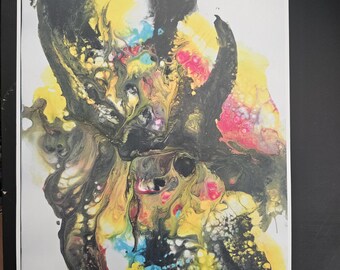 Fluid Art Print Human Alien Cellation #1 By Artist Joan Mitchell