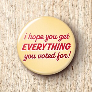 Hope You Get Everything You Voted For Pin Button - Post-Election Anti-MAGA FAFO Pinback Buttons