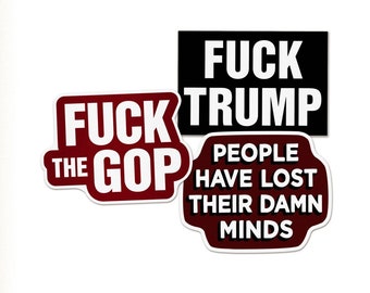 Trump GOP Mini Sticker Set FREE SHIPPING | Fuck Trump Republicans 2024 Election Sticker Multipack | Anti-Trump Waterproof Vinyl Stickers