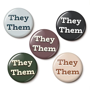 Earth Tones Pronoun Pins Multipack She He They Them Any Ask They/Them