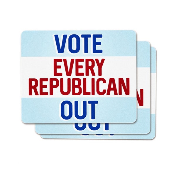 Vote Every Republican Out Mini Stickers FREE SHIPPING | Vote Them All Out Sticker Pack | 2024 Anti-GOP Election | Waterproof Vinyl Stickers
