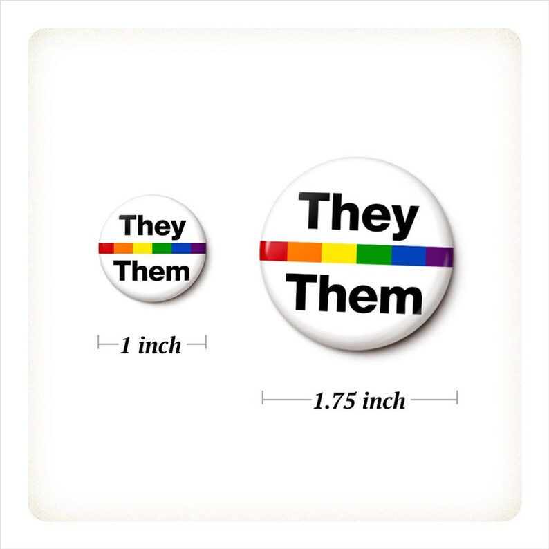 Pronoun Pin Helvetica Pride Flag Pronoun Pin Button She He They Them Any Ask Me Bulk Pronoun Pins 1 Inch or 1.75 Inch Pinback Button image 4