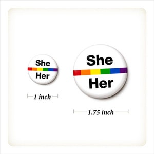 Pronoun Pin Helvetica Pride Flag Pronoun Pin Button She He They Them Any Ask Me Bulk Pronoun Pins 1 Inch or 1.75 Inch Pinback Button image 5