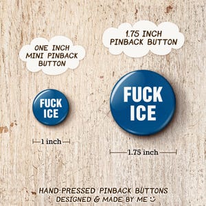 Anti-ICE Protest Button Pin Set - Fuck MAGA Anti-Trump Pro-Immigrant Pinback Buttons image 6