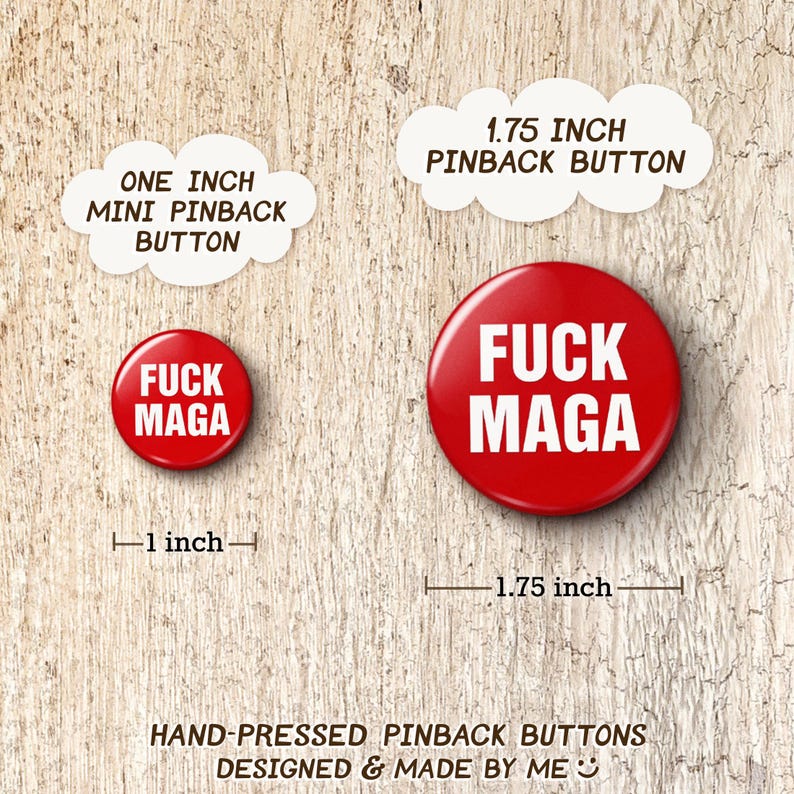 Anti-ICE Protest Button Pin Set - Fuck MAGA Anti-Trump Pro-Immigrant Pinback Buttons image 5