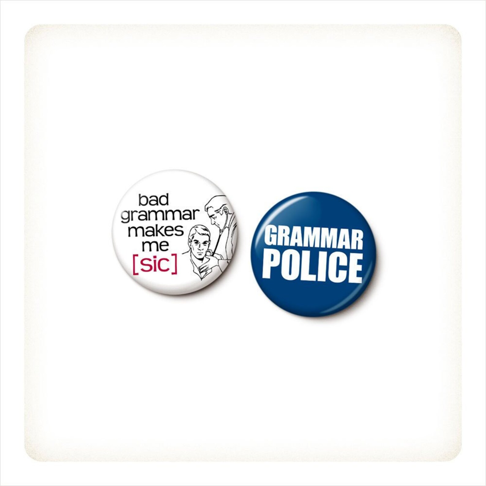 Bad Grammar Button Magnet Set Grammar Jokes Grammar Pins Etsy