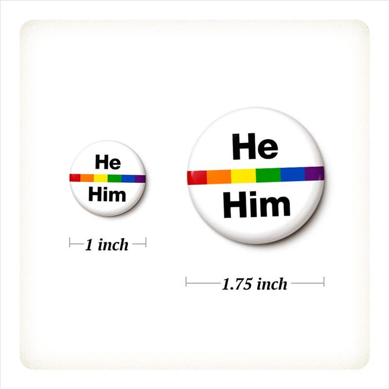 Pronoun Pin Helvetica Pride Flag Pronoun Pin Button She He They Them Any Ask Me Bulk Pronoun Pins 1 Inch or 1.75 Inch Pinback Button image 6