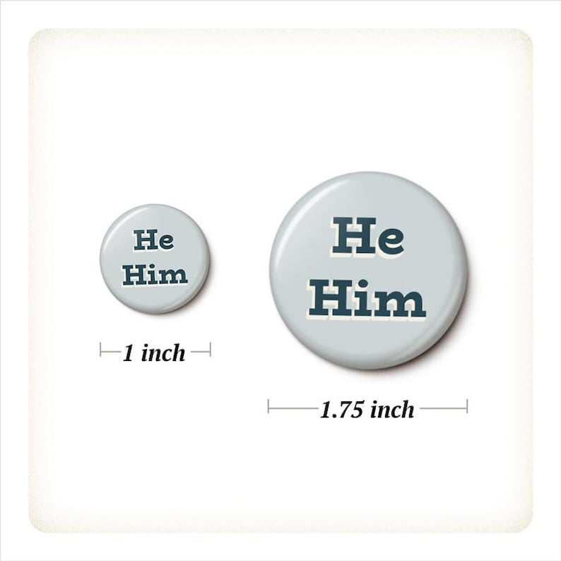 Pronoun Pin Soft Blue Pronoun Pin Button They Them She He Any Pronouns