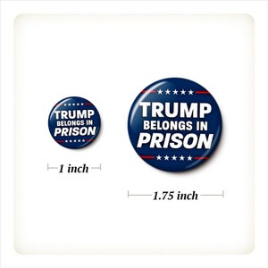 Trump For Prison Buttons Pin Set Arrest Trump Pins Penal Code Lock Him Up Anti-Trump Buttons 1 Inch or 1.75 Inch Pinback Buttons image 4