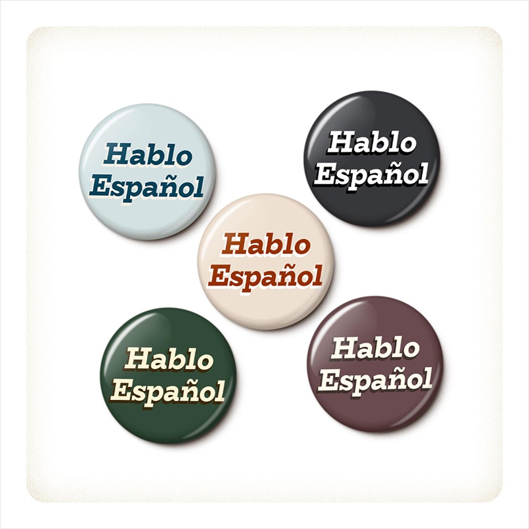 Multicolor Hablo Español Pin Button | I Speak Spanish Pin Set ...