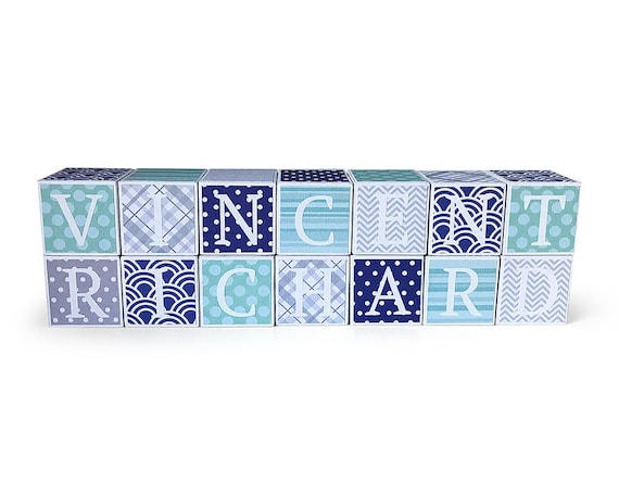etsy baby name blocks