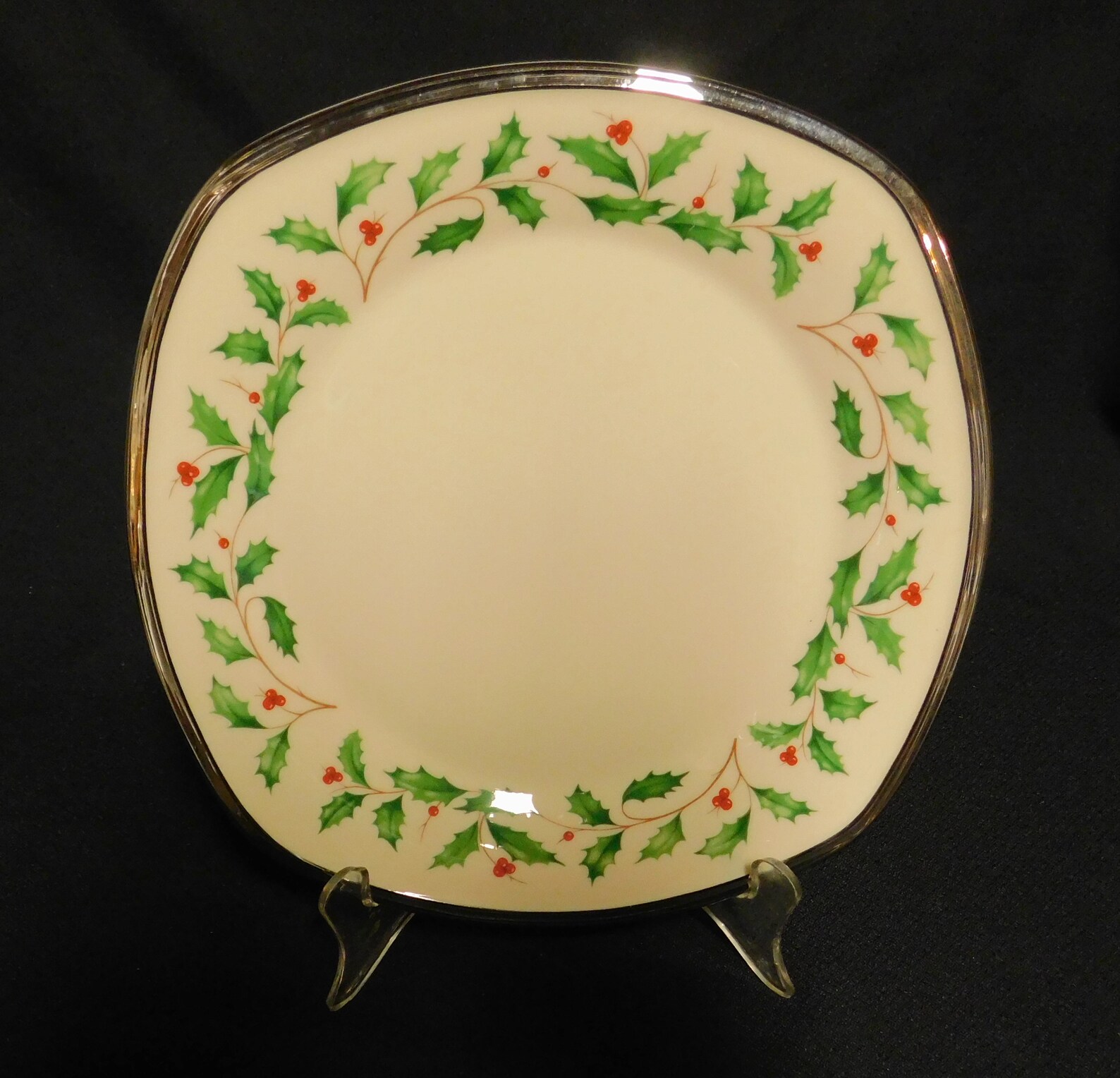 Lenox HOLIDAY PLATINUM Square Lunch Plate 8 3/4 Etsy