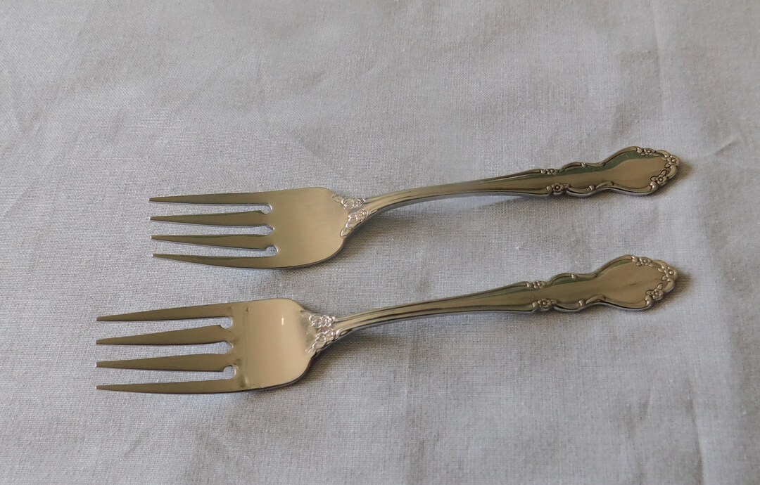 Oneida Stainless DOVER Pair Salad Forks 6 1/2 Etsy