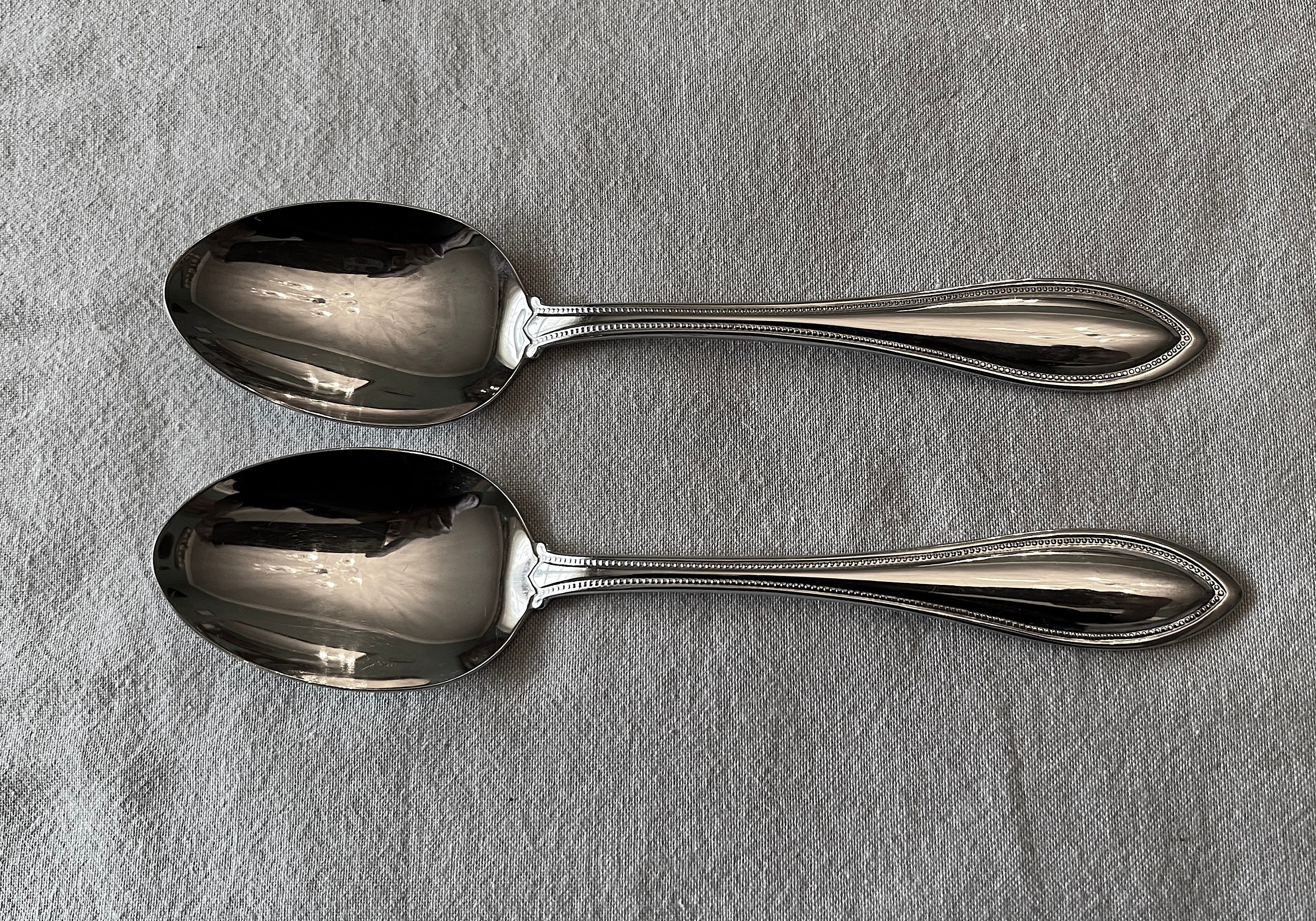 2 Cucharas Sopa Ovaladas Oneida American Harmony/Arbor | Acero Inoxidable 7 3/8 Pulgadas