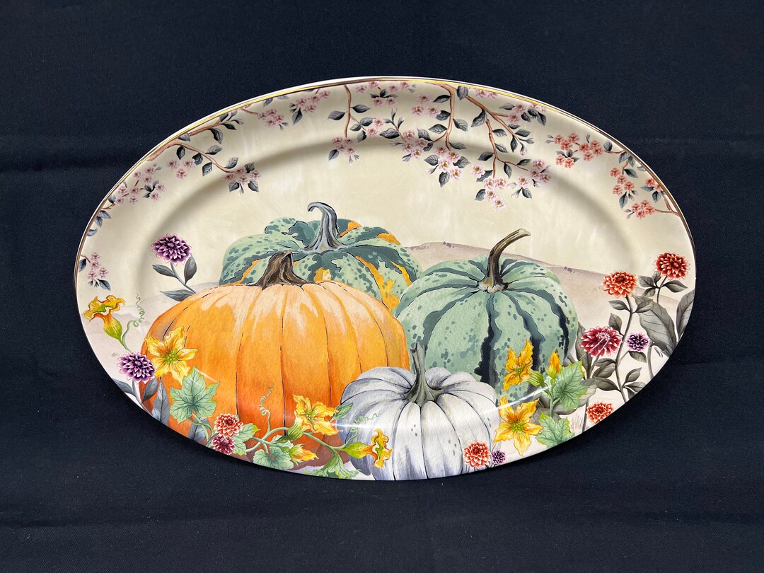 Pottery Barn BOTANICAL HARVEST Large Oval Serving Platter 19 Etsy