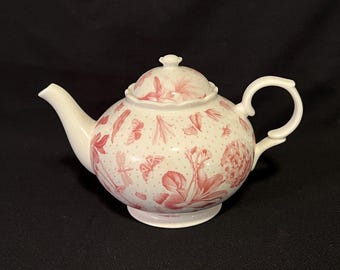 Portmeirion BOTANIC PINK Teapot 5 1/2" w/ Gift Box