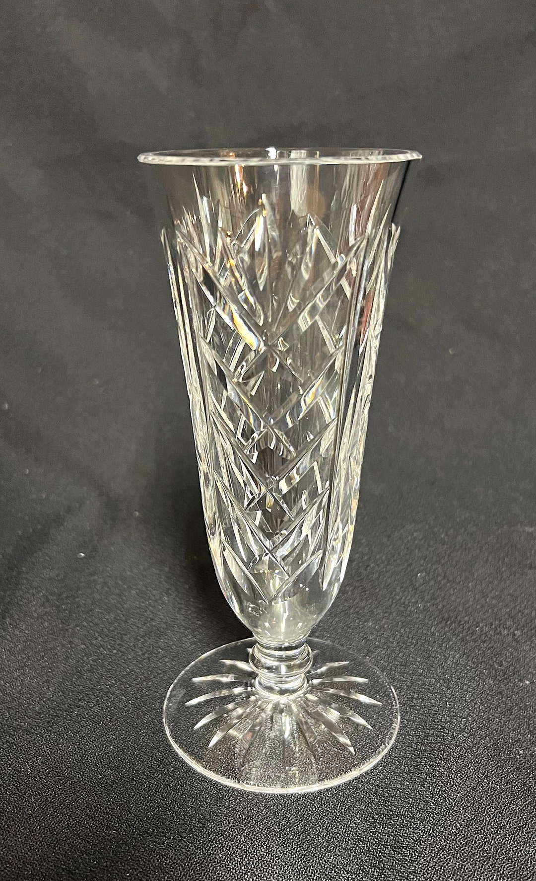 Vase Pied Waterford Vintage - 12 Pouces, Cristal Lourd, Pièce De Statement, Occasion