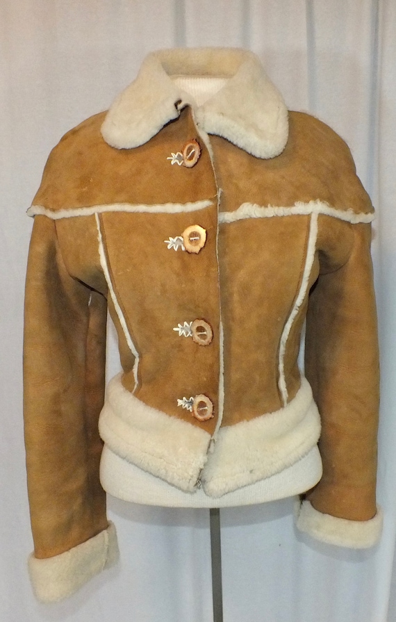 1970s Cropped Shearling Suede Jacket