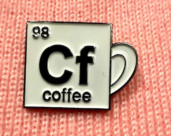 コーヒー周期表エナメルピン - カフェイン愛好家のためのCf 98化学マグラペルピン