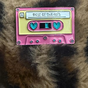 90s Mixtape Enamel Pin – Best of the 90s Cassette Tape Pin, Retro Music Gift, Y2K Aesthetic Lapel Flair