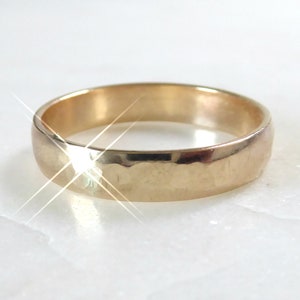 Hammered 14k Gold Fill Wedding Band: 4.5mm Rustic Ring For Anniversary, Engagement or Promise