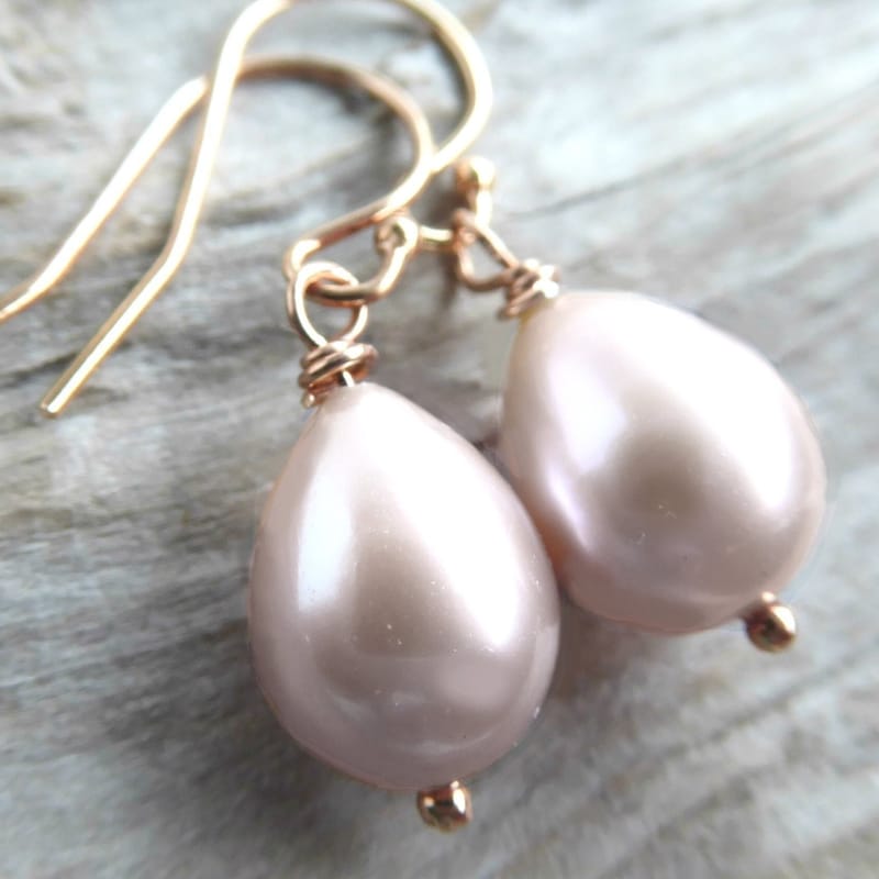 Rose Gold Pearl Earrings Etsy — free download