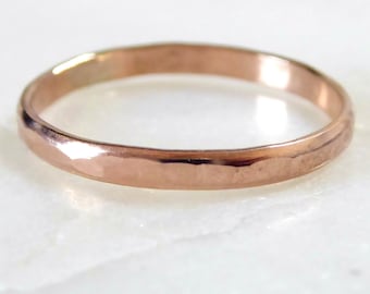 Minimalistic Ring 14k Rose Gold Fill - Simple Plain 2mm Wedding Band