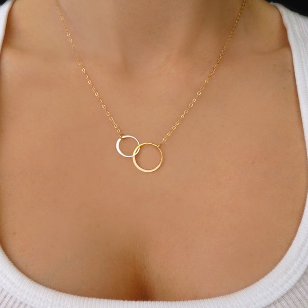 Collier Long Necklace in Mixed Metals