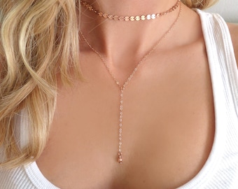 YOARON Dainty Choker Necklace For Women – 14K Gold/Silver Plated, Adjustable Sparkling Chain, Minimalist Jewelry Gift