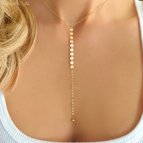 Long Y Necklace Gold Long Chain Necklace for Women Rose Gold Etsy