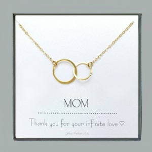 Infinity Necklace For Mom From Daughter, Push Present For Mom, Mother Of Bride Gift From Daughter From Son, Dainty Jewelry Gift From Kids