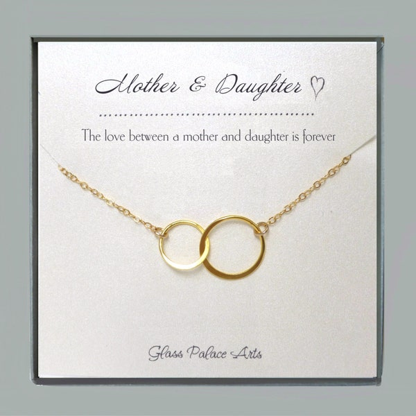Mother Daughter Necklace Set, Mother of Bride Gift, Matching Necklace For Mother Daughter, Infinity Jewelry, Bride Gift From Mom Wedding