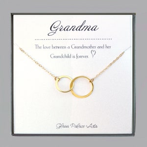 Grandmother Linked Circle Necklace, Gift For Grandma To Be Jewelry, Grandmother Granddaughter Eternity Necklace