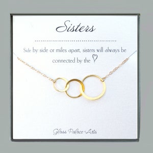 Three Circle Sister Bracelet: Sterling Silver, Gold, Rose Gold