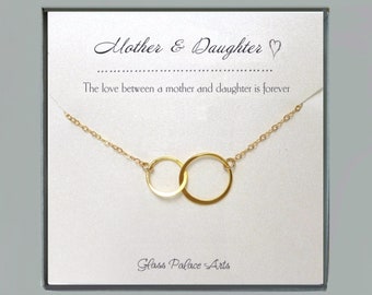 Mother Daughter Necklace Set, Mother of Bride Gift, Matching Necklace For Mother Daughter, Infinity Jewelry, Bride Gift From Mom Wedding