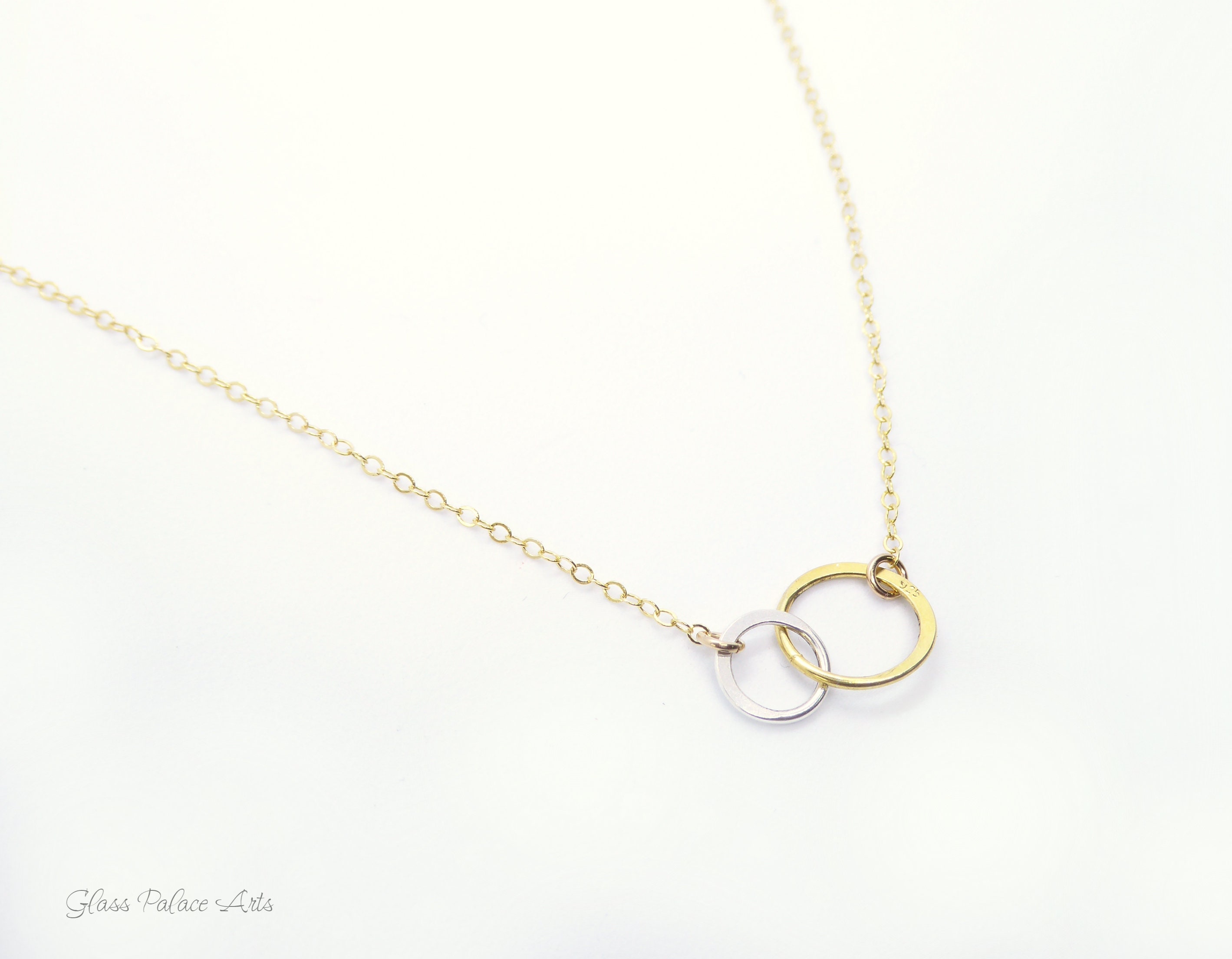 Simple Circle Necklace With Infinity Pendant - Sterling Silver, Gold, –  Glass Palace Arts