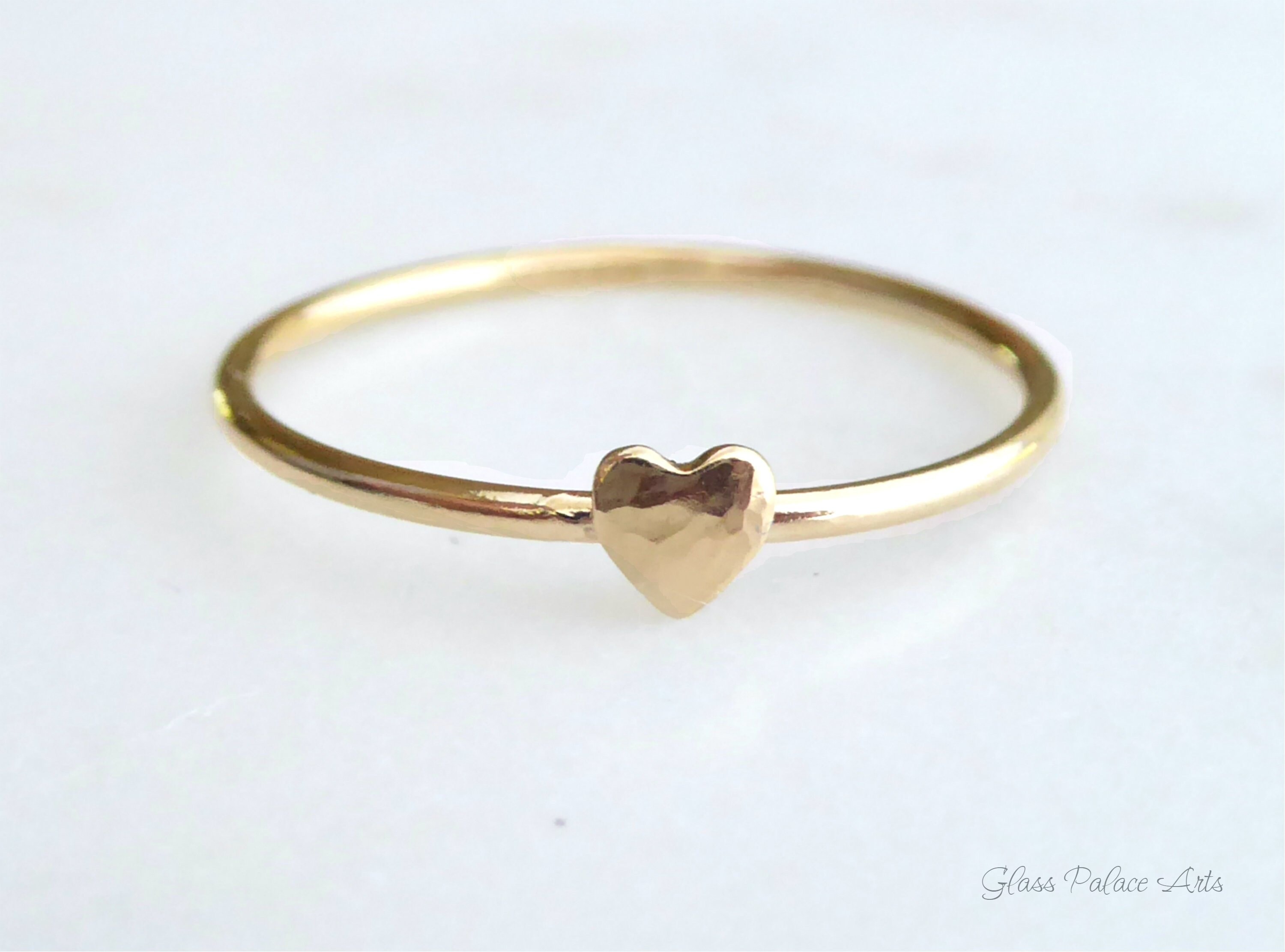 Tiny Heart Ring For Women Gold Fill 14k Dainty Minimalist | Etsy