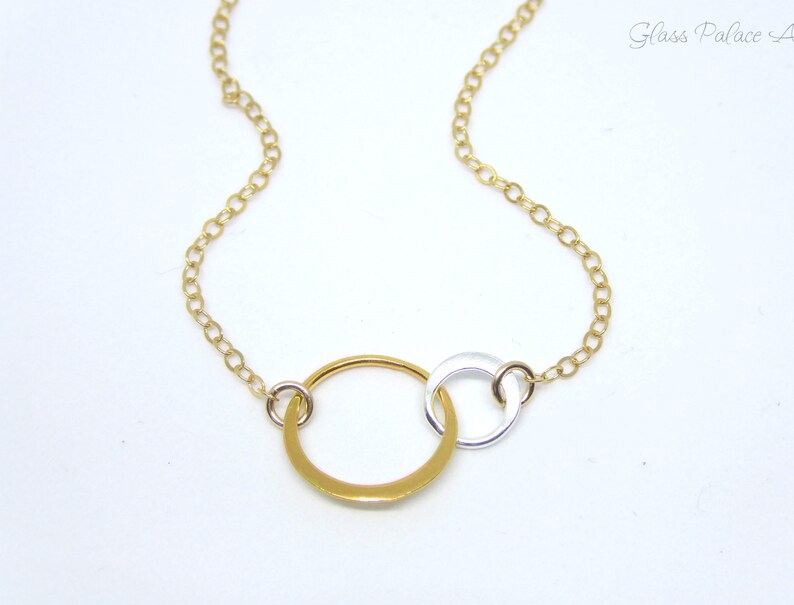 Baby Necklace For Mom, Push Present For Mom Infinity Jewelry, Gold Linked Circle Mother and Child Necklace, Dainty Baby Shower Gift image 9