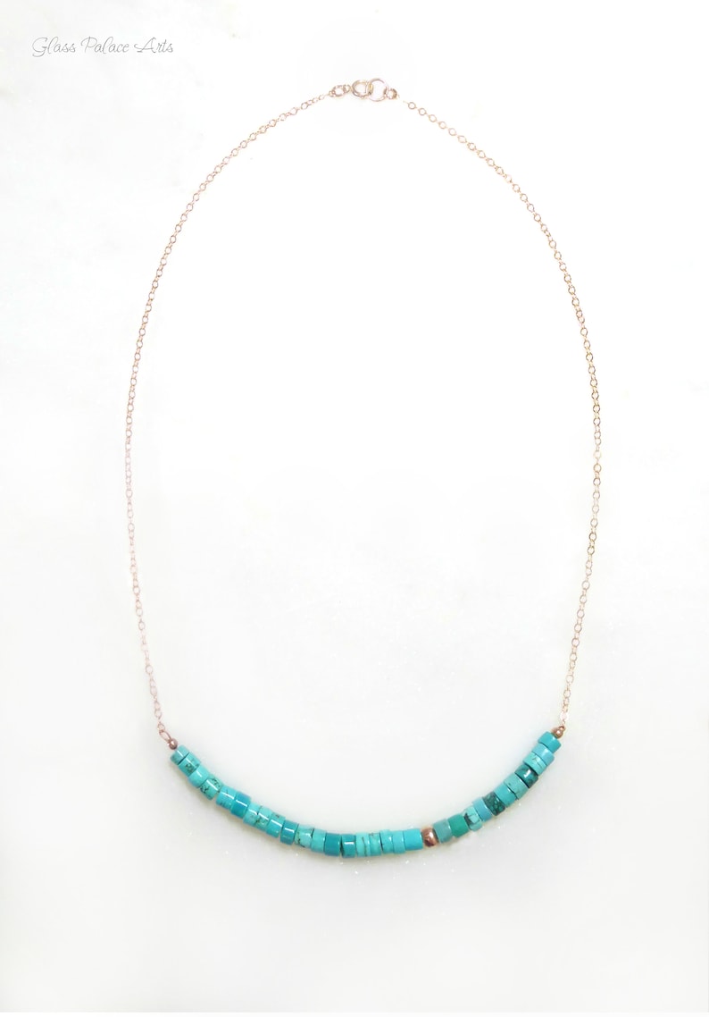 Beaded Turquoise Necklace for Women Heishi Layering Genuine - Etsy