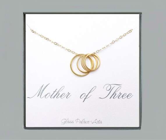 Mother of Three Necklace Mom Gift From 
