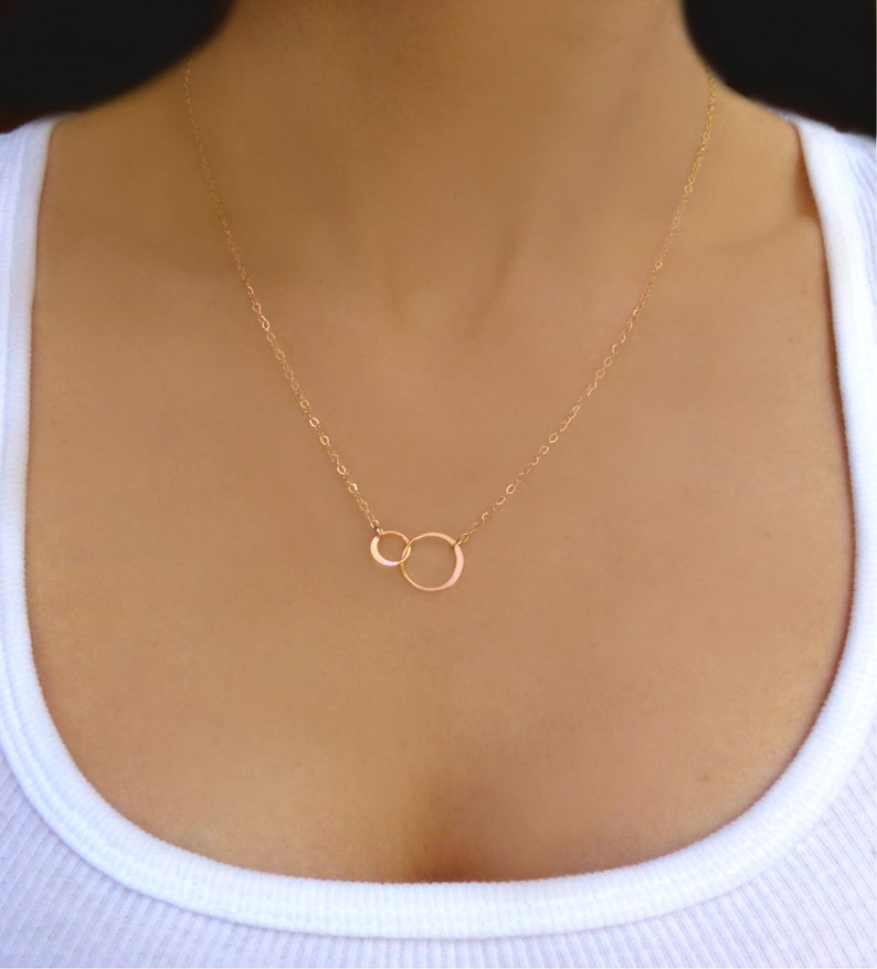 Sterling Silver Infinity Necklace, Best Friend Necklace, Mother Daughter Eternity Circle Jewelry, Dainty Tiny Jr Bridesmaid Gift For Women image 8