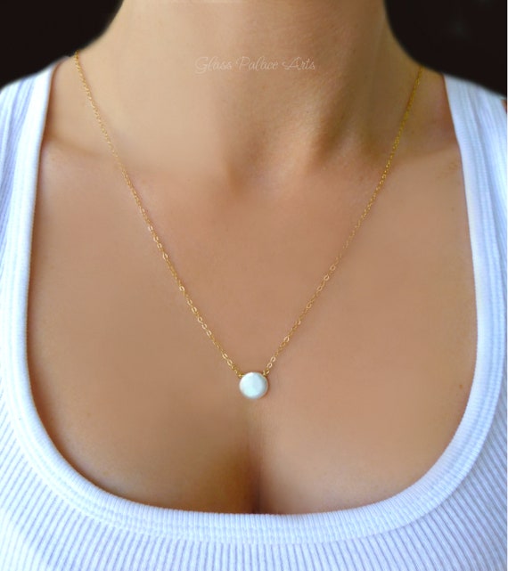 rose gold single pearl necklace